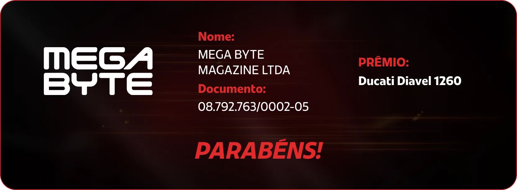 Ganhadores card