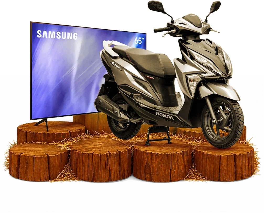 Smart TV Samsung 65 polegadas e moto Honda Elite 125